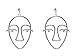 SUNSCSC Dangle Stud Earrings Unique Vintage Hollow Out Human Face Design Gold Silver Ear Drop Jewelry (Silver)