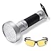 UV Flashlight Blacklight by WOLFWILL 100 LED Ultraviolet Black light Torch Pet Urine Stain Detector with UV Glasses for Scorpion, Bed Bugs, Car Freon Leaks