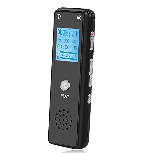 Digital Voice Recorder 8GB Audio Sound Recorder with Microphone for Meeting Lectures, Portable Voice Activated USB Dictaphone with MP3 Player Password Protecion Playback(Black, Mini) - Thumbnail 7