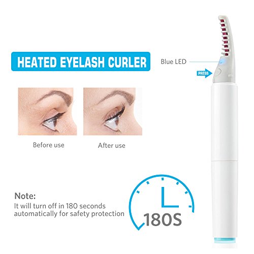 2-in-1Heated Sonic Eye Massager Wand Eyelash Curler Brush Vibration, Electric Multifunctional Beauty Tool Relieving Dark Circle, Fatigue and Puffiness, Eye and Facial Skin Care Massager Wand