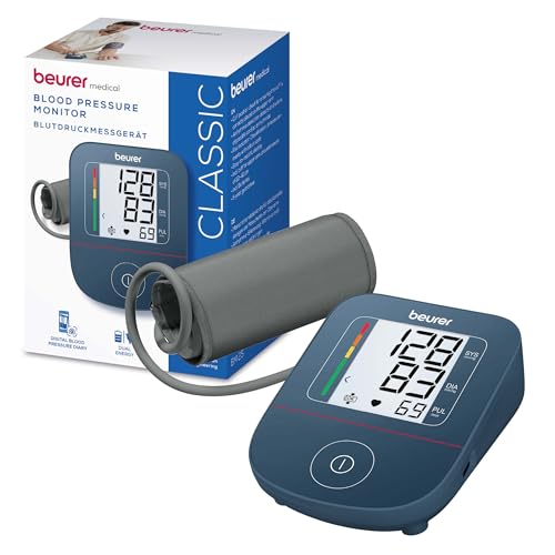 BM 25 misuratore di pressione da braccio, funzionamento semplice con un pulsante, misurazione precisa, rilevamento aritmie, porta USB-C, polsino 22-42 cm, trasferimento dati a Apple Health