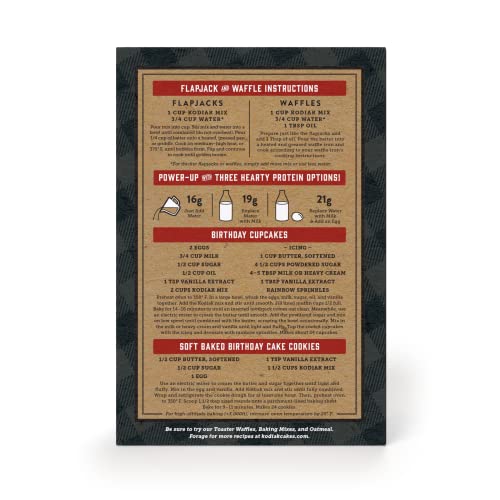 KODIAK POWER CAKES, PANCAKE & WAFFLE MIX, BIRTHDAY CAKE, HIGH PROTEIN, 100% WHOLE GRAINS, (PACK OF 1)