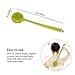 PRETTY SEE Slicone Bath Body Brush Exfoliator, Back Brush Long Handle for Shower with Soft Bristles, Back Scrubber, Green