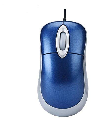 AcGoSp USB Mini Optical Scroll Wheel Mouse with Retractable Cable for PC/Laptop - PLUG & PLAY & Windows 10 compatible - Easily installed with ANDROID & MAC devices (BLUE)