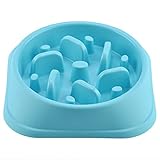 GOGOKING Dog Bowl Fun Anti-Choke Bowl Pet bowl Healthy Food Bowl Slow Feeder Dog Bowl Christmas Gifts (Rotate blue)