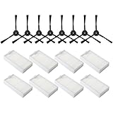 16Pack Accessoreis Replacement Parts for ILIFE V3s V5 V5s V5s pro Robot Vacuum Cleaner - 8 Filters and 8 Side Brushes(Left+Right)