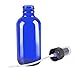 6 Pack,4oz Blue Glass Bottles with Black Fine Mist Sprayer.Refillable & Reusable.Designed for Essential Oils, Perfumes,Cleaning Products,Aromatherapy.6 Chalk Labels as Gift.