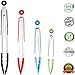 CHEFNENO Silicone Tongs Stainless Steel Kitchen Tongs with Silicone Tips Set of Four - 7, 9, 12, and 14 Inch Non Stick Silicone Tongs for Cooking Grilling Barbecue BBQ and Serving Salad, 4 Pack