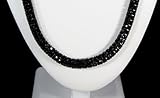 Iced Out Blackout 2 ROW Simulated Diamond Chain Necklace 14K Finish - 30