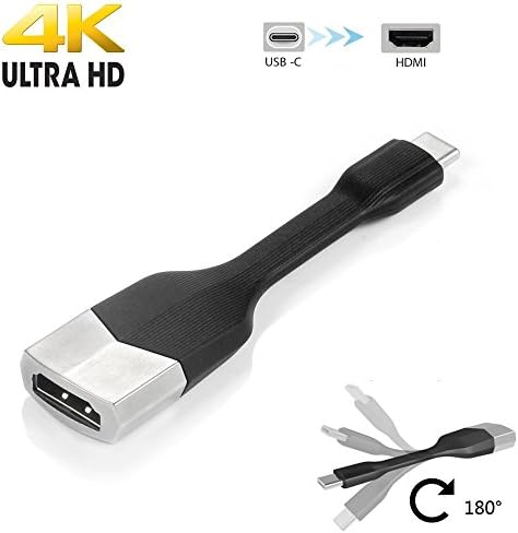 USB C to HDMI Adapter | 4K@60Hz and Thunderbolt 3 Compatible | SZJLX USB 3.1 Type C Adapter to HDMI for MacBook Pro, iMac, Samsung Galaxy S8/Note 8, Dell XPS 13, HUAWEI Google HTC and More - Black