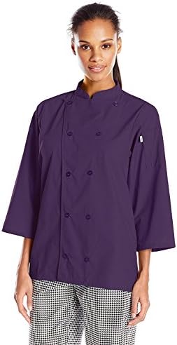 Uncommon Threads Unisex  Epic 3/4 Sleeve Chef Shirt, Eggplant, X-Large
