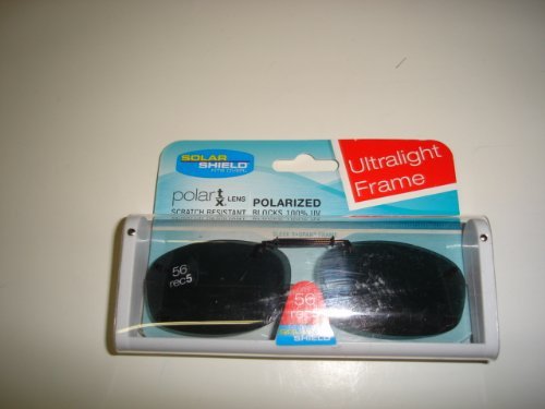 Solar Shield 56 Rec 5 Gray Polarized lens Ultra Light frame Clip On Sunglasses