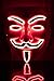 Neon Nightlife Men's Light Up V for Vendetta, Guy Fawkes Mask, One Size, Red