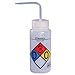 SP Bel-Art Safety-Labeled 4-Color Ethanol Wide-Mouth Wash Bottles; 500ml (16oz), Polyethylene w/Natural Polypropylene Cap (Pack of 4) (F11716-0019)
