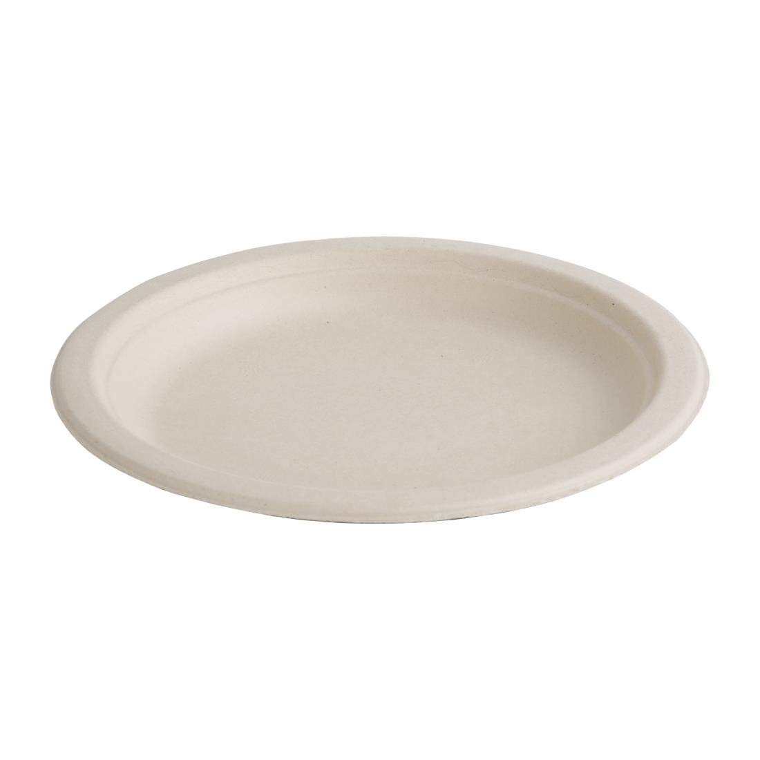 Fiesta Natural Colour Disposable Round Plates 260mm (50 Pack) - Compostable Material, Microwave, Freezer Safe FC545