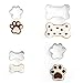 Dog Bone And Dog Paw Cookie Cutter Set of 4 - Stainless Steel Professional Quality For Dog Biscuit Treats And Cookies - Multi Purpose Kitchen Tool - Dishwasher and Oven Safe