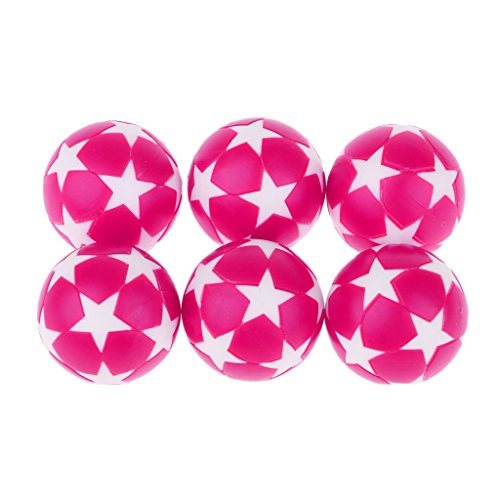 KODORIA 6pcs Table Soccer Foosballs Footable Game Footballs Replacement Balls Table Game Accessories 32mm - Pink - Thumbnail 6