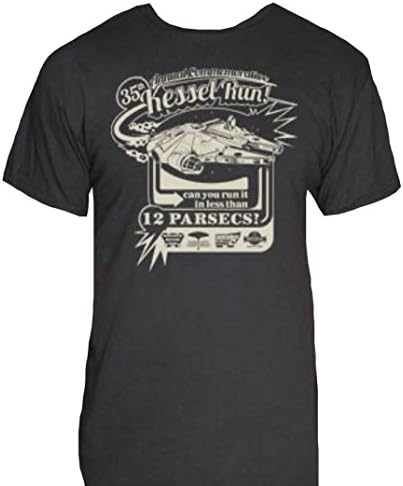 New Kessel Run T-Shirt-Star Wars Millenium Falcon Novelty Shirt - Red XL
