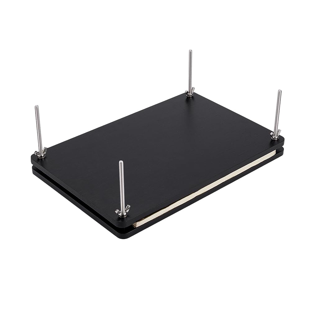 UNICRAFTALE 295x194x8mm Wooden Book Press Bookbinding Paper Press for Bookbinding Supplies Black Rectangle Bamboo Portable Book Press Bookbinding Tool Flat Paper Press Machine