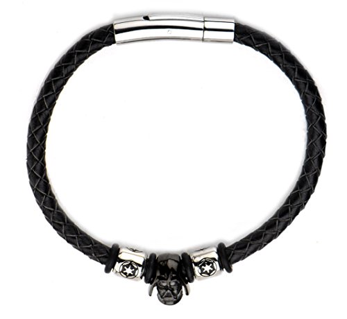 Star Wars Darth Vader Bead Braided Leather Cord Bracelet