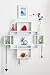 HAO ALWAYS DO BETTER Set of 5 Cubes with Free Extra Jewellery Hooks Interlocking Wall Shelf, Intersecting Squares Wooden Floating Shelf, Wall Mounted Horizontally or Vertically Display Shelves,White
