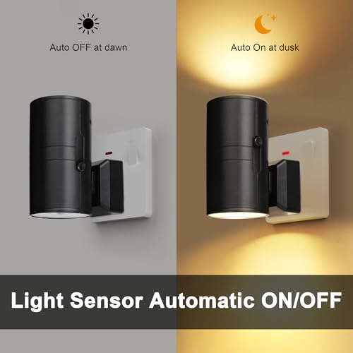 Night Light 3000K, 2 Pack Modern LED Night Light Plug in Wall with Smart Light Sensor, 0-100LM Adjustable Brightness, Dimmable Night Lamp for Bedroom, Hallway, Stair, Bathroom, Laundry, Corridor