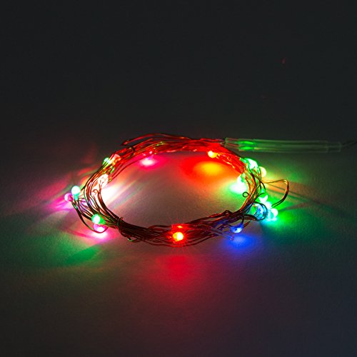 Hometown Evolution, Inc. Fairy Lights- 6 Foot Battery Powered Micro LED on Copper Wire - Color Changing Blinking