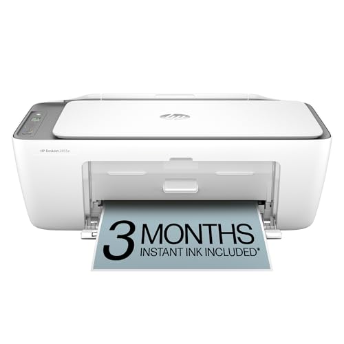 HP DeskJet 2855e Wireless All-in-One Color Inkjet Printer, Scanner, Copier, Best-for-home, 3 month Instant Ink trial included, AI-enabled (588S5A)