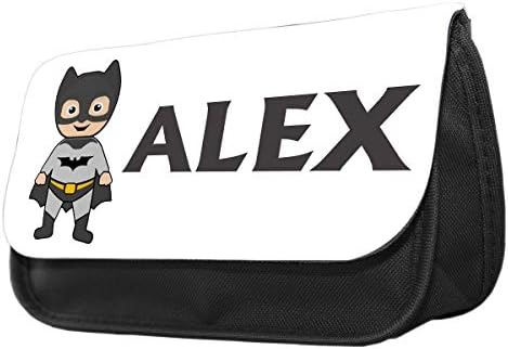 Hiros®Personalised Bat Man Super Hero pencil case..make up case, back to school gift,Gift for child,Travel Wash Bag,Cosmetics Pouch Organizer Toiletry Purse Pencil Case Wallet.Christmas custom Gift case.