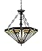 Chloe Lighting CH33359MR22-UH3 Innes Tiffany-Style Mission 3-Light Inverted Ceiling Pendant with Fixture with Shade, 24.3 x 21.7 x 21.7