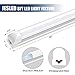 JESLED 8FT LED Shop Lights, 72W 6500K 9000LM Super Bright, 8 Foot Integrated Light Fixture, High Output, Frosted Cover, T8 Linkable LED Shop Lights for Garage, Wareshouse, Workshop (6-Pack)