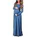 Womens Cowl Neck and Over The Shoulder Maternity Dress Indigo