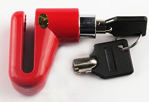 Roswheel Portable Mini Anti-theft Disk Disc Brake Rotor Wheel Lock Security Lock for Scooter Bike Bicycle Motorcycle Scooter with Two Keys(Red)