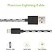 Fene 10 Feet / 3 Meter Nylon Braided Lightning to USB Charger for iPhone iPad iPod (5 Pack)