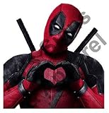Deadpool Decal Heart Vinyl Sticker