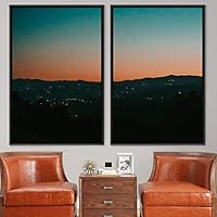 2 Piece Framed Canvas Wall Art Beautiful Sunset Canvas Prints Home Artwork Decoration for Living Room,Bedroom - 16