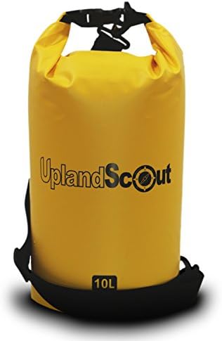 Dry Bag by Upland Scout, 100% Waterproof Dry Bag, Full Protection For Your Valuables While Camping, Hiking, Fishing, Kayaking, Beach, Swimming, &amp; Boating (Yellow, 10 Liters)