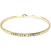 by you Inspirational Positive Message Engraved Thin Cuff Bangle Hook Bracelet