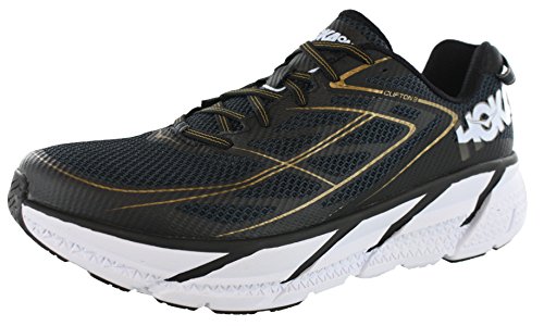 Hoka One One Men's M Clifton 3 Midnight Navy/Metallic Gold Running Shoe 11 Men US