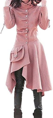 Bodycon4U Women's Irregular Asymmetric Hem Drape Front Faux Suede Jacket Trench Coat