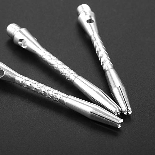 Yetaha 12 Pcs Aluminum Alloy Darts Shafts Outdoor Sports Throwing Fitting Dart Stems Silver - Thumbnail 4