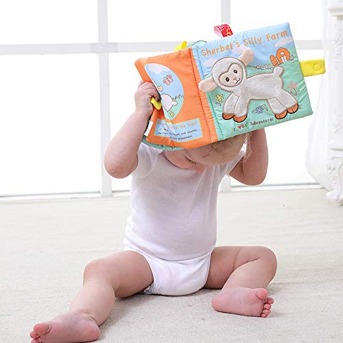 2 Packs Baby Activity Crinkle Soft Cloth Books, Educational Learning Toy for Toddlers Infants Baby First Soft Book