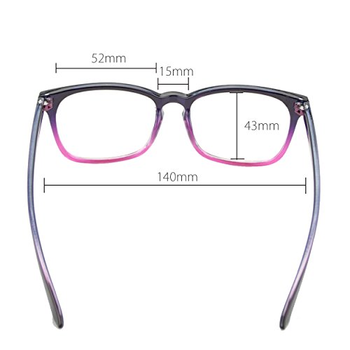 Cyxus Blue Light Blocking [Clear Lens] Glasses, Anti Eye Strain Headache Computer Eyewear for Women (Gradient Pink Frame)