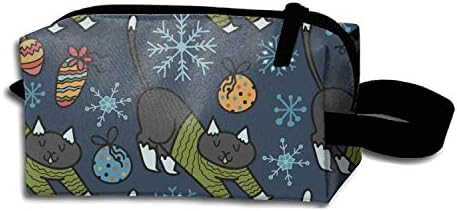 Christmas Cats Makeup Pouch Durable Travel Clutch Bag with Zipper