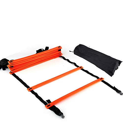 VGEBY Football Training Equipment, Orange Ladder Agility Set 19Ft Flat Ladder + 10 pieces Disc Cones Supplies for Athletic Training (Color : Orange) Competitive Movement