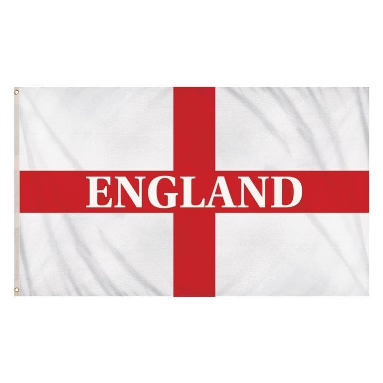 St George’s Cross Flag Red and White England Flag World Cup Decoration Double Sided English Banner UK Flags with Eyelets Flag England- 5X3FT