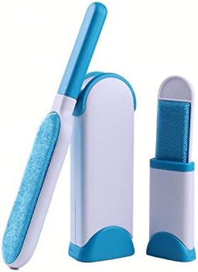 Premium Pet Hair Remover &amp; Lint Remover for Clothes and Furniture, Pet Fur and Lint Brush, Self-Cleaning Base Double-Sided Brush Blue