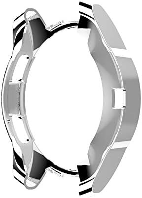 LIEJIE Ultra-Thin TPU Plating Protective Case Cover for Samsung Galaxy Watch 42mm Gear Sport,Gear S2 Classic,S3,Fossil Explorist gen (Silver)