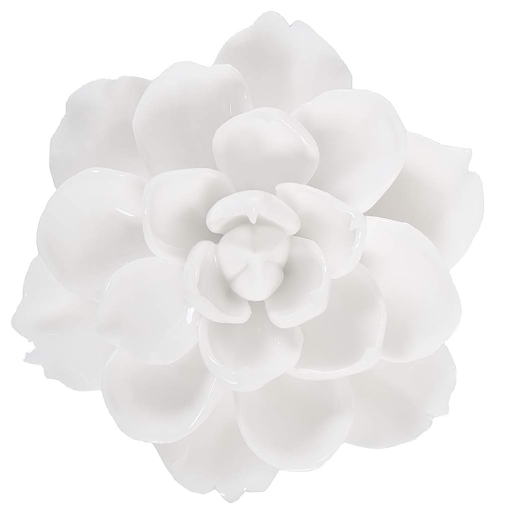 ALYCASO Tianshan Snow Lotus Wall Hanging Ceramic Flower Decoration Home Decoration 3.93 Inch A - White