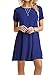 MOLERANI Women's Casual Plain Simple T-Shirt Loose Dress(Royal Blue,L)